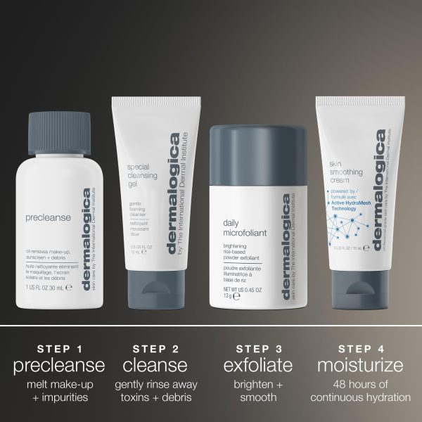 Dermalogica Discover Healthy Skin Kit - Includes: Precleanse, Face Wash, Face Exfoliator, & Moisturizer - Wash Away Impurities To Reveal Glowing Skin - Image 2